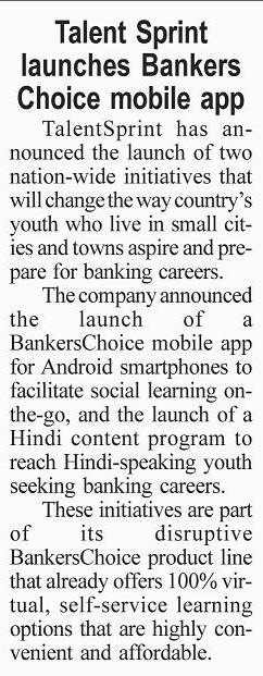 TalentSprint launches BankersChoice mobile app for Android smartphones